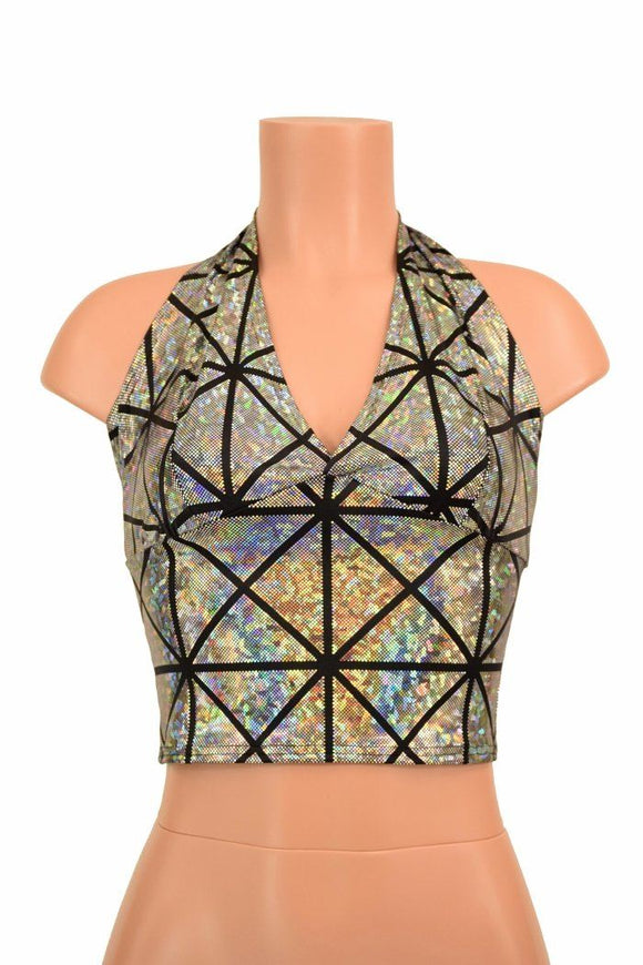 Silver Darted Tie Back "Midi" Halter - Coquetry Clothing