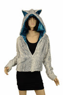 Silver Fawn Kitty Ear Faux Fur Short Jacket - Coquetry Clothing