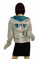 Silver Fawn Kitty Ear Faux Fur Short Jacket - Coquetry Clothing