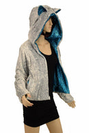 Silver Fawn Kitty Ear Faux Fur Short Jacket - Coquetry Clothing