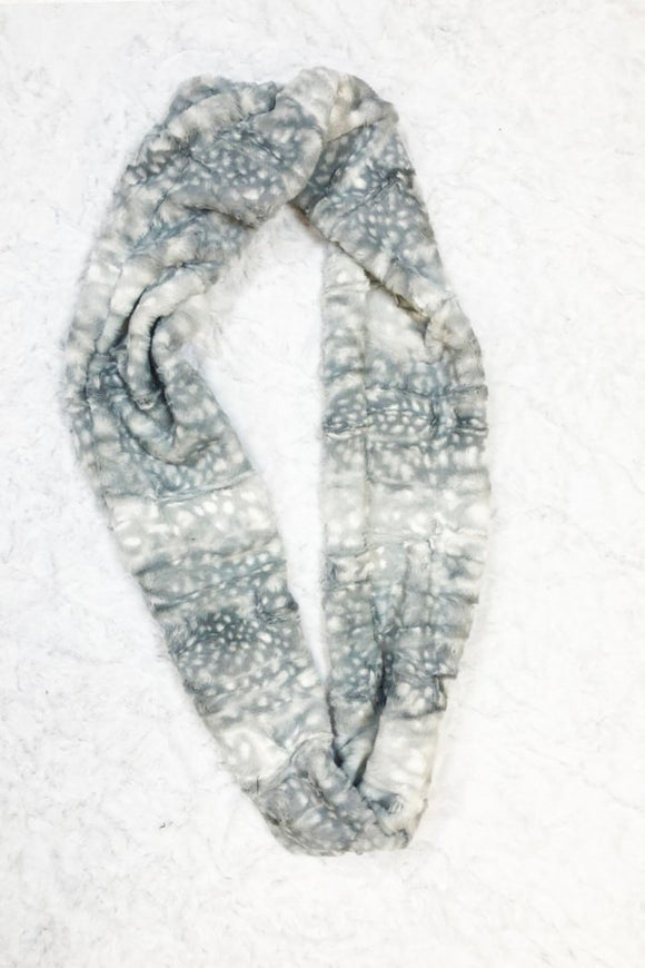 Silver Fawn Minky Infinity Scarf - Coquetry Clothing