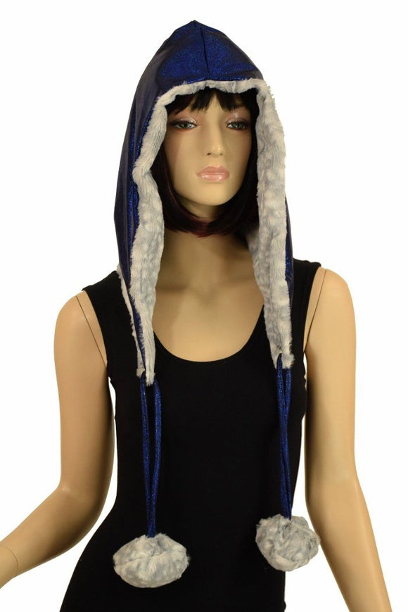 Silver Fawn Minky Pom Pom Hood - Coquetry Clothing