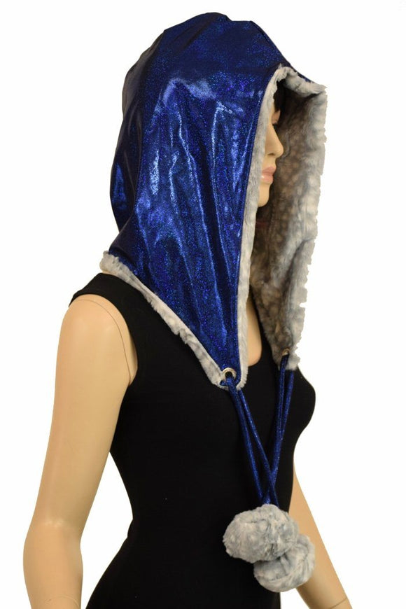 Silver Fawn Minky Pom Pom Hood - Coquetry Clothing