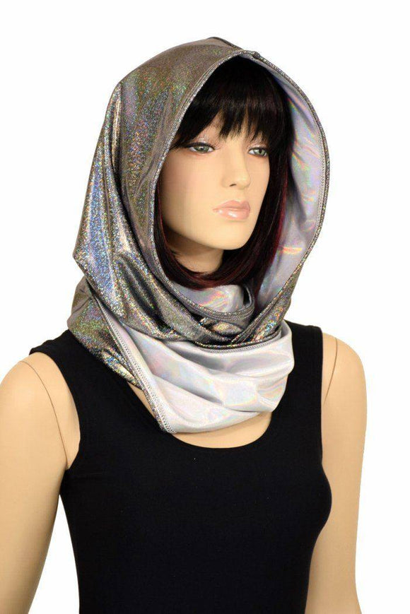Silver & Flashbulb HUGE Reversible Festival Hood - Coquetry Clothing