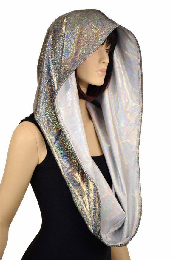 Silver & Flashbulb HUGE Reversible Festival Hood - Coquetry Clothing