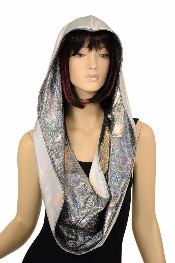 Silver & Flashbulb HUGE Reversible Festival Hood - 5
