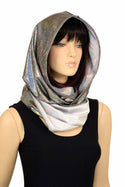 Silver & Flashbulb HUGE Reversible Festival Hood - 6