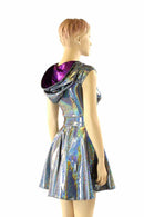 Silver & Fuchsia Zippered Skater Dress - Coquetry Clothing