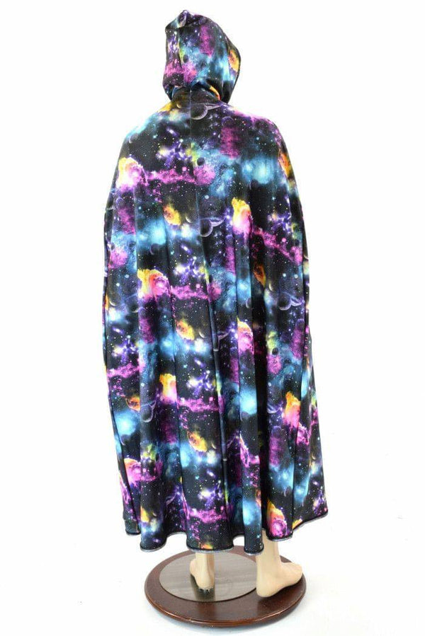 Ready to Ship Silver & Galaxy Reversible Hooded Cape - 8