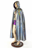 Ready to Ship Silver & Galaxy Reversible Hooded Cape - 6