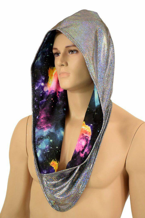 Silver & Galaxy Reversible Infinity Festival Hood - Coquetry Clothing