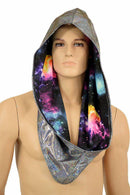 Silver & Galaxy Reversible Infinity Festival Hood - Coquetry Clothing