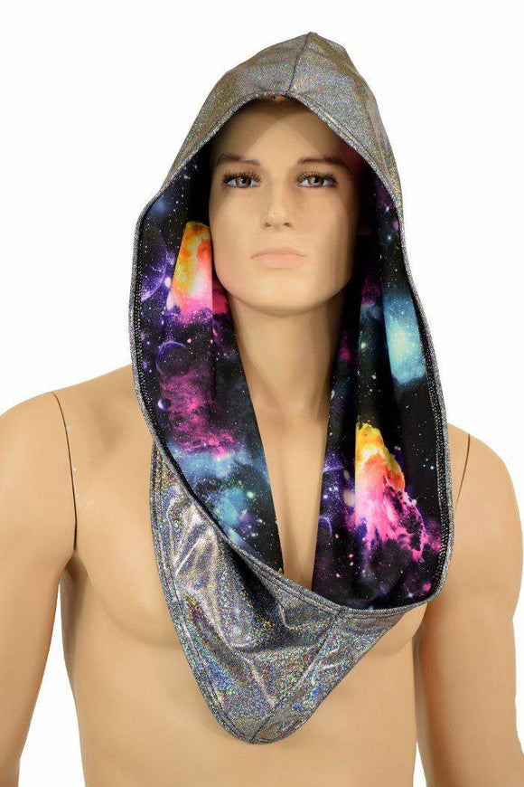 Silver & Galaxy Reversible Infinity Festival Hood - Coquetry Clothing