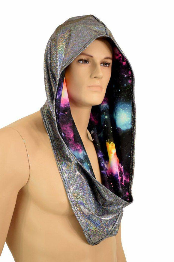 Silver & Galaxy Reversible Infinity Festival Hood - Coquetry Clothing