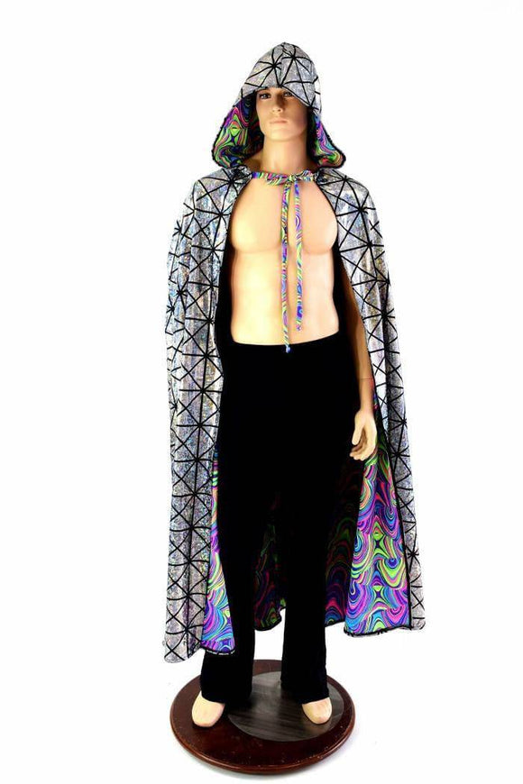 Silver & Glow Worm Reversible Cape - Coquetry Clothing