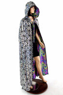 Silver & Glow Worm Reversible Cape - Coquetry Clothing