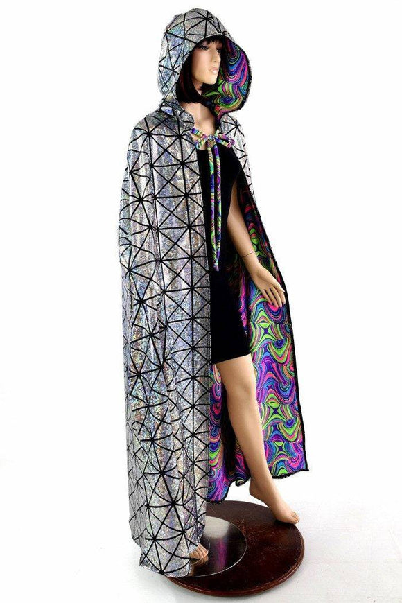 Silver & Glow Worm Reversible Cape - Coquetry Clothing