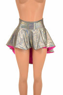 Silver Hi Lo Mini Flip Skirt - Coquetry Clothing