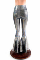 Silver Holo High Waist Bell Bottom Flares - Coquetry Clothing