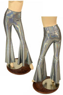 Silver Holo High Waist Solar Flares - Coquetry Clothing