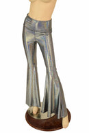 Silver Holo High Waist Solar Flares - Coquetry Clothing