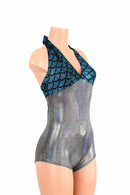 Silver Holo "Monroe" Halter Romper - Coquetry Clothing