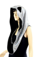 Silver Holo Reversible Infinity Festival Hood - Coquetry Clothing