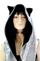 Silver Holo Reversible Infinity Festival Hood - Coquetry Clothing