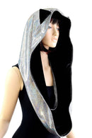 Silver Holo Reversible Infinity Festival Hood - Coquetry Clothing