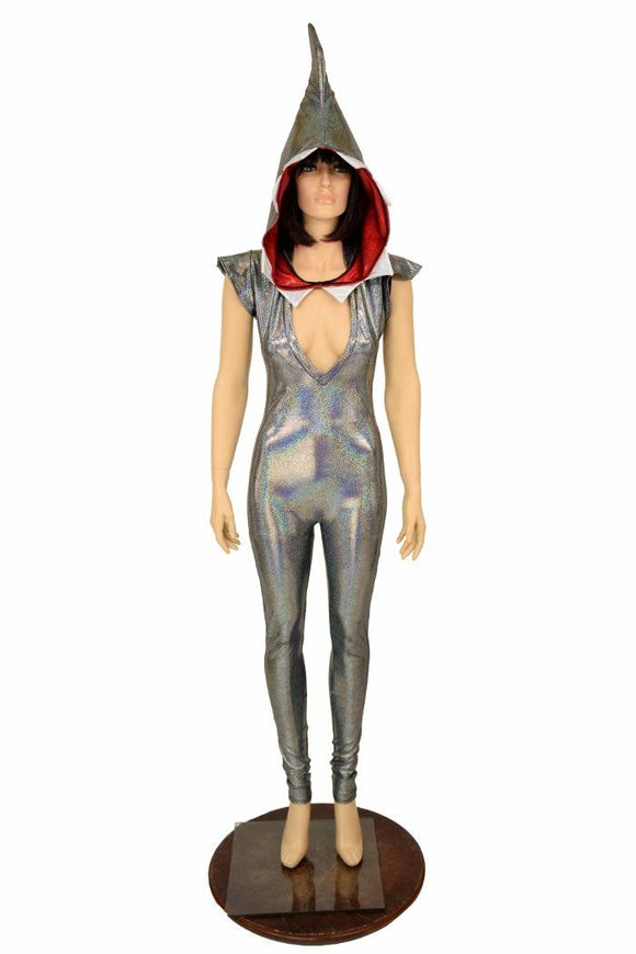 Silver Holo Shark Costume - Coquetry Clothing