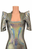 Silver Holo Sharp Shoulder Dress - 5