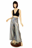 Silver Holo Wide Leg Pants - Coquetry Clothing