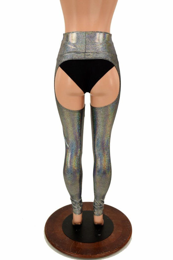 Silver Holographic Chaps - Coquetry Clothing