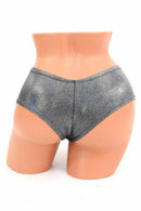 Silver Holographic Cheeky Shorts - Coquetry Clothing