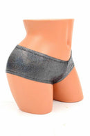 Silver Holographic Cheeky Shorts - Coquetry Clothing