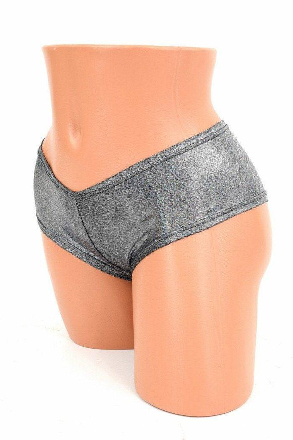 Silver Holographic Cheeky Shorts - Coquetry Clothing