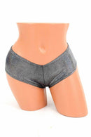 Silver Holographic Cheeky Shorts - Coquetry Clothing