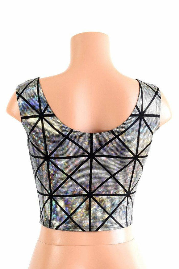 Silver Holographic Crop Tank - Coquetry Clothing