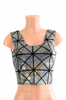 Silver Holographic Crop Tank - Coquetry Clothing