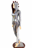 Silver Holographic Dragon Catsuit - Coquetry Clothing