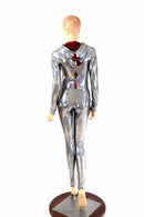 Silver Holographic Dragon Catsuit - Coquetry Clothing