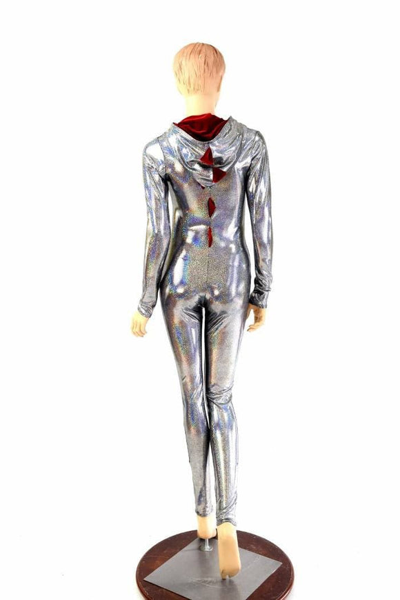 Silver Holographic Dragon Catsuit - Coquetry Clothing