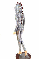 Silver Holographic Dragon Catsuit - Coquetry Clothing