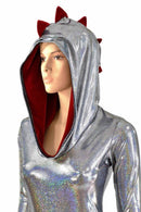 Silver Holographic Dragon Catsuit - Coquetry Clothing