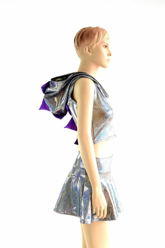 Silver Holographic Dragon Hoodie Set - Coquetry Clothing