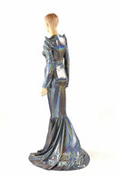 Silver Holographic Gown - Coquetry Clothing