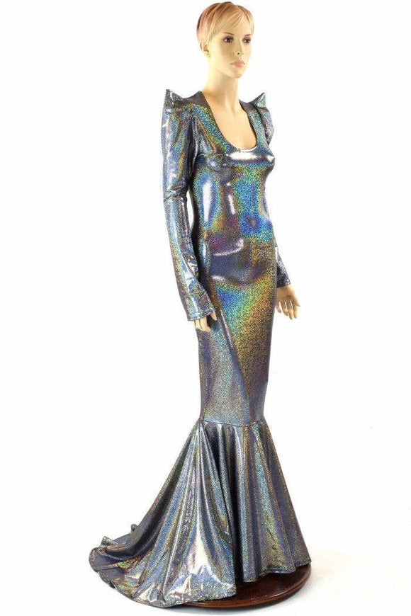Silver Holographic Gown - Coquetry Clothing