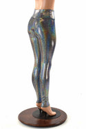 Silver Holographic High Waist Leggings - 2
