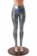 Silver Holographic High Waist Leggings - 1