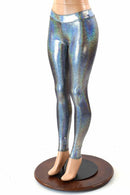 Silver Holographic Mid Rise Leggings - Coquetry Clothing